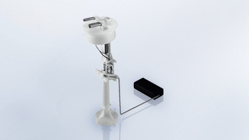 Lever-type sensors are used to measure the fuel level in connection with an electrical display unit.