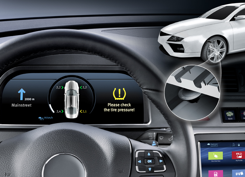 TPMS warns the driver when the tyre pressure drops below 20%.